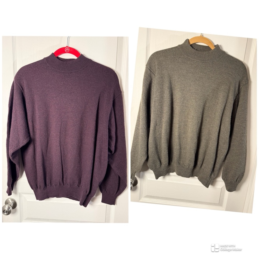 Classic Crewneck Sweater - Purple and Gray